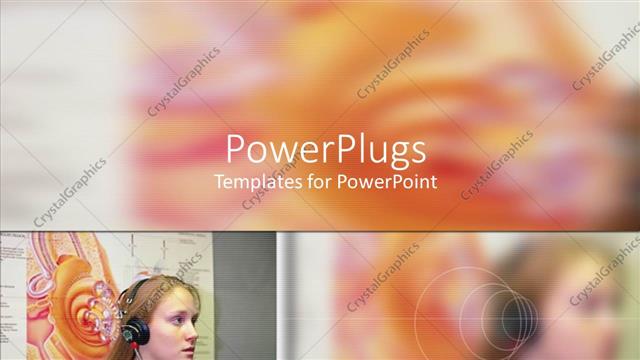  Presentation with test - Woman taking hearing test, audiology, medicine