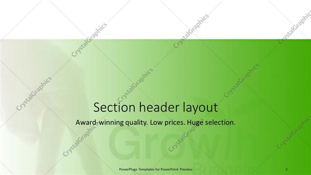 Section Header presentation slide layout
