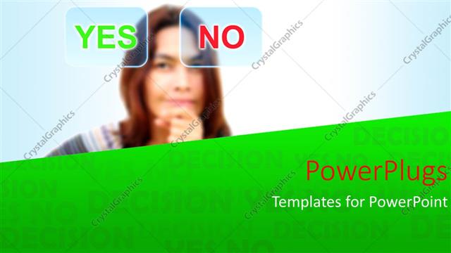  Presentation with decision - Young lady faced with difficult choice between YES and NO