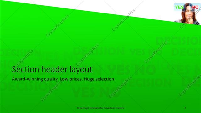 Section Header presentation slide layout