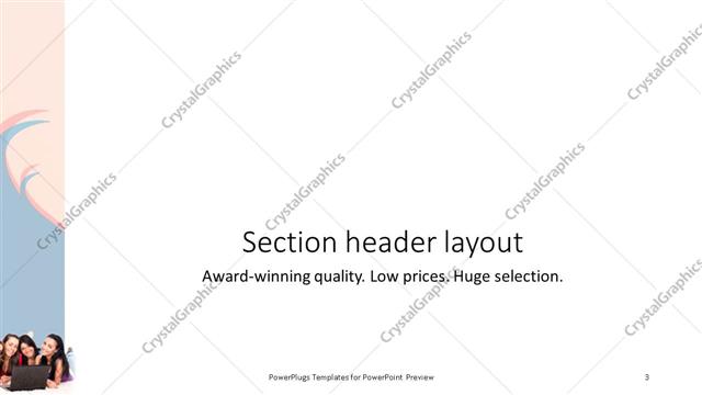 Section Header presentation slide layout