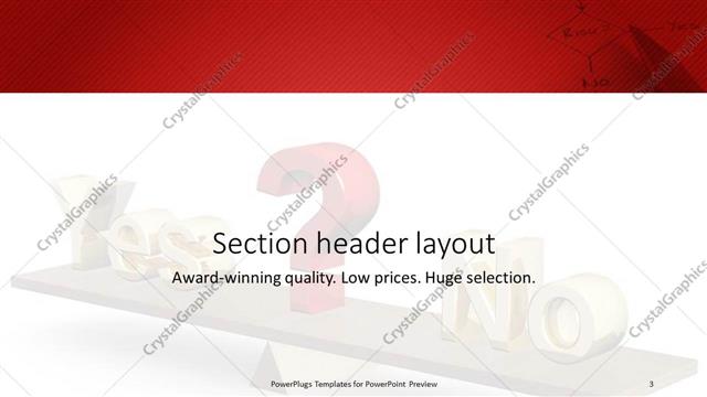 Section Header presentation slide layout