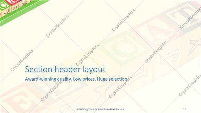 Section Header presentation slide layout