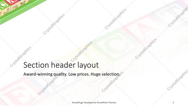 Section Header presentation slide layout