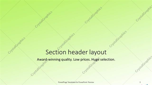 Section Header presentation slide layout