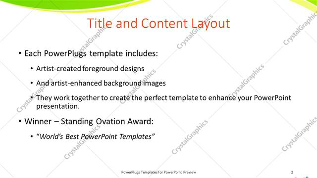 Title and Content presentation slide layout