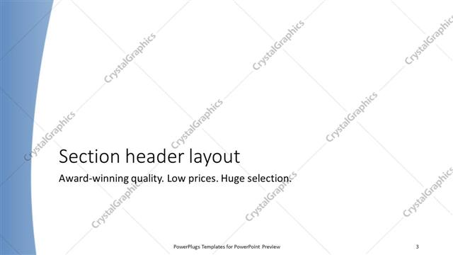Section Header presentation slide layout