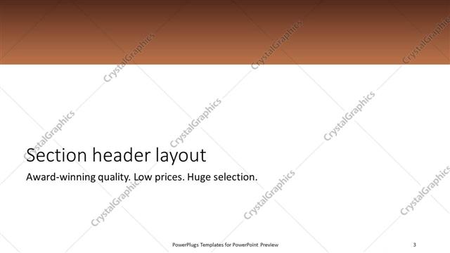 Section Header presentation slide layout