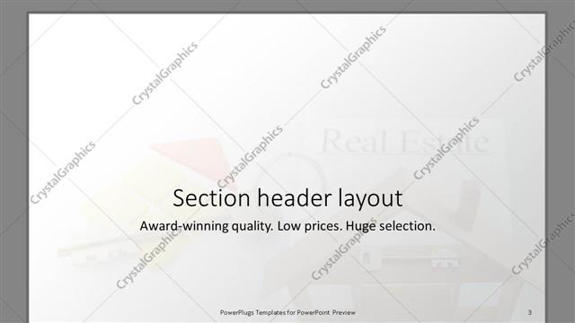 Section Header presentation slide layout