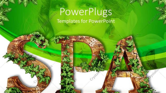  Presentation with spa - Wooden letters with vines spelling spa