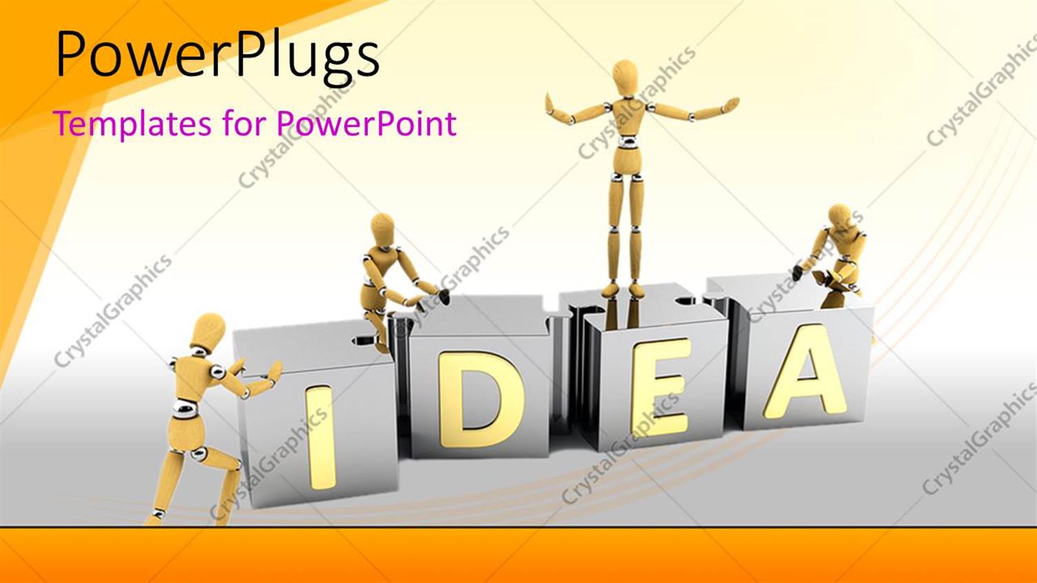 Featuring 3D Men Arrange large Pieces of IDEA Puzzle