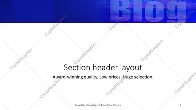 Section Header presentation slide layout