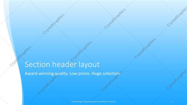 Section Header presentation slide layout