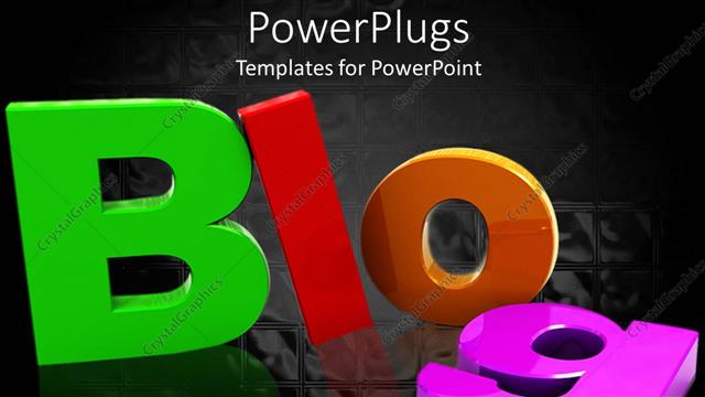  Presentation with blog - The word blog written in various colored alphabets