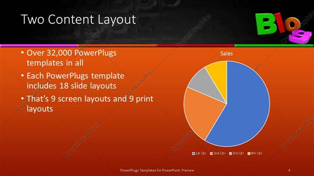 Two Content presentation slide layout