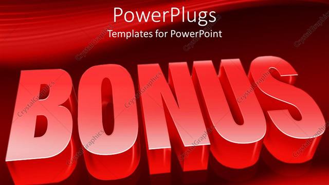  Presentation with bonus - The word bonus with red background