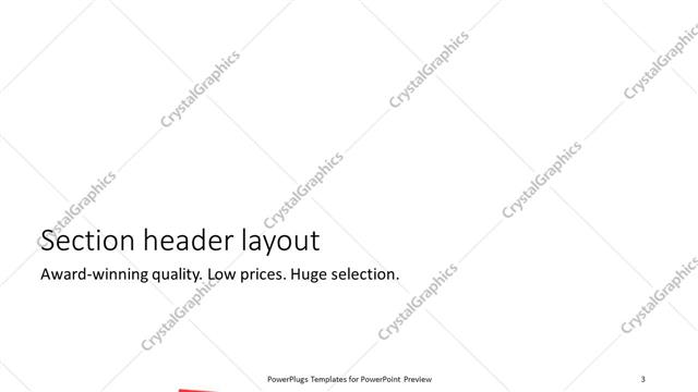 Section Header presentation slide layout