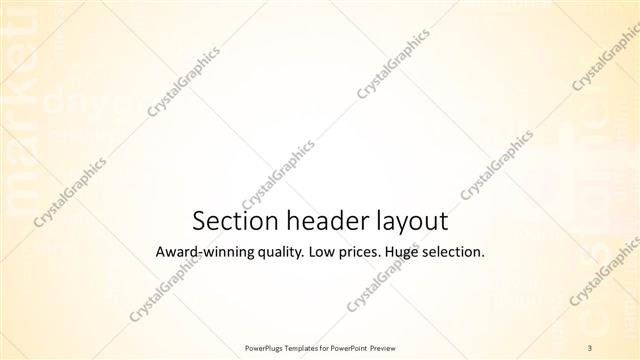 Section Header presentation slide layout