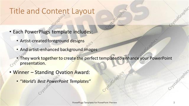 Title and Content presentation slide layout