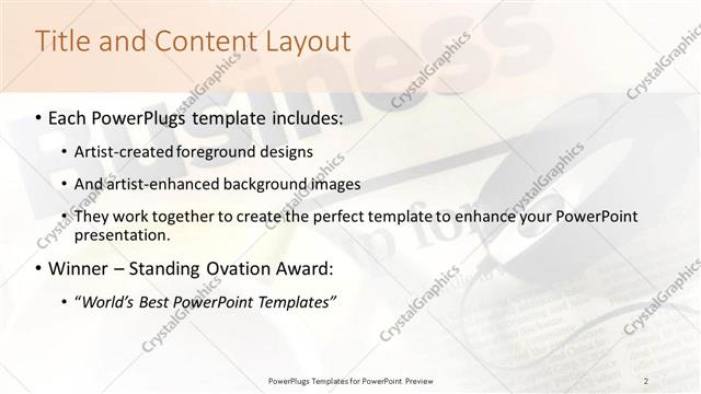 Title and Content presentation slide layout