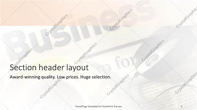 Section Header presentation slide layout