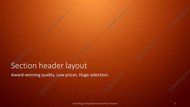 Section Header presentation slide layout