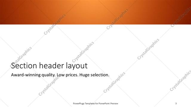 Section Header presentation slide layout