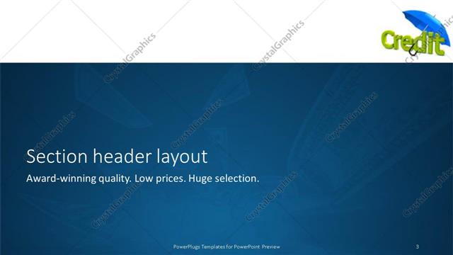 Section Header presentation slide layout