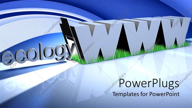  Presentation with ecology - The word ecology with bluish background