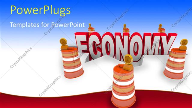  Presentation with economy - A text that spell out the word 