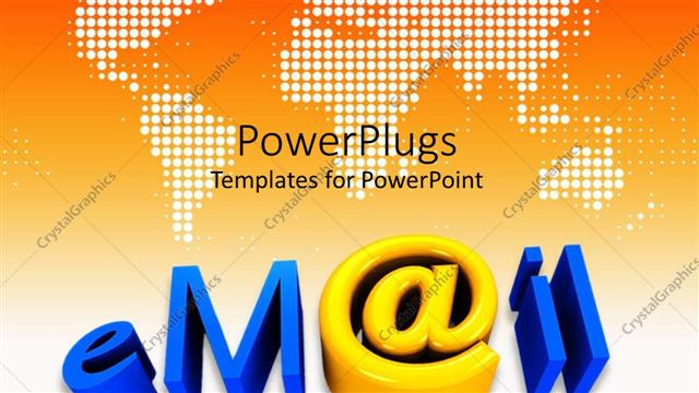  Presentation with email - The word email with the map of Earth in the background