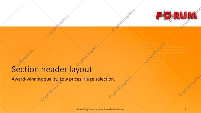 Section Header presentation slide layout