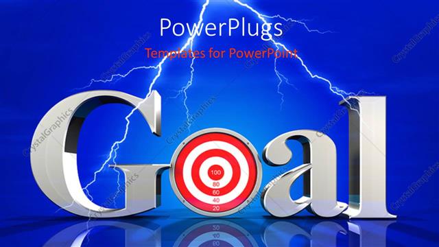  Presentation with targets - The word goal wih a bluish background