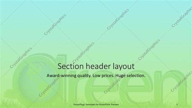 Section Header presentation slide layout