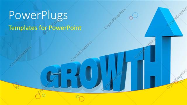  Presentation with growth - 3D rendered word GROWTH on blue background