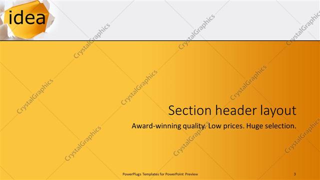 Section Header presentation slide layout