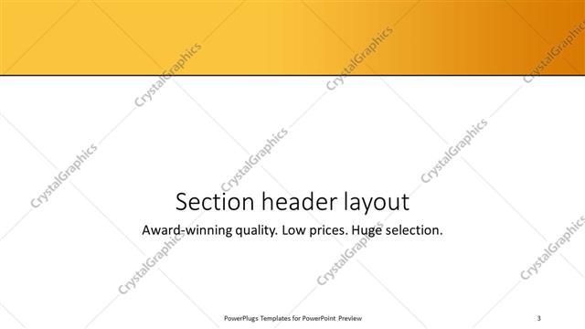 Section Header presentation slide layout