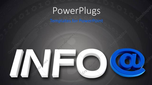  Presentation with email - The word info with a grayish background