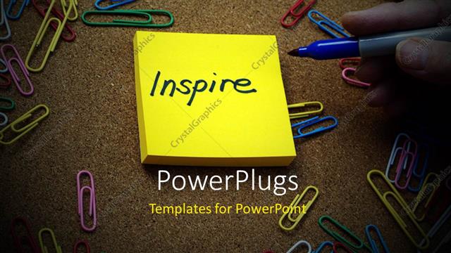  Presentation with inspire - The word inspire with clips in the background