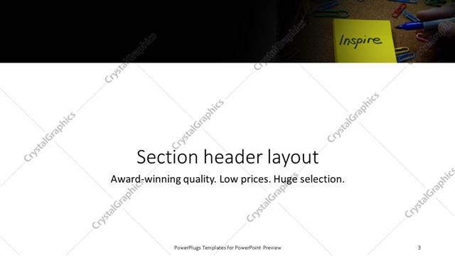 Section Header presentation slide layout
