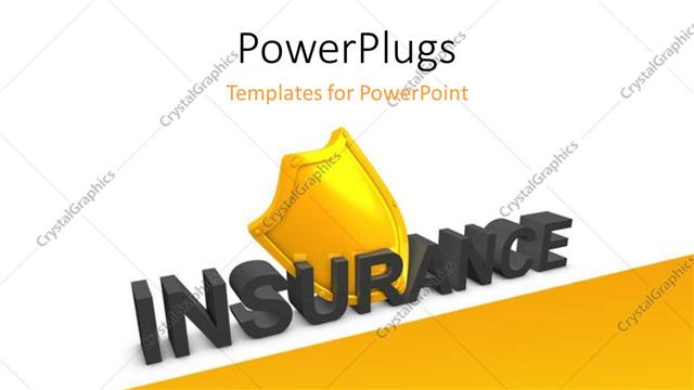  Presentation with insurance - The word insurance with a yellowish background