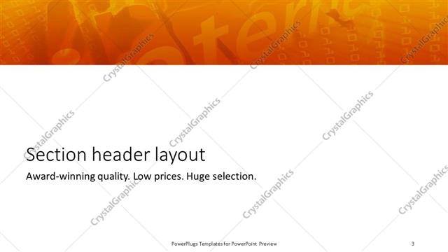 Section Header presentation slide layout