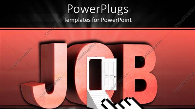  Presentation with job - The word job with an opened door