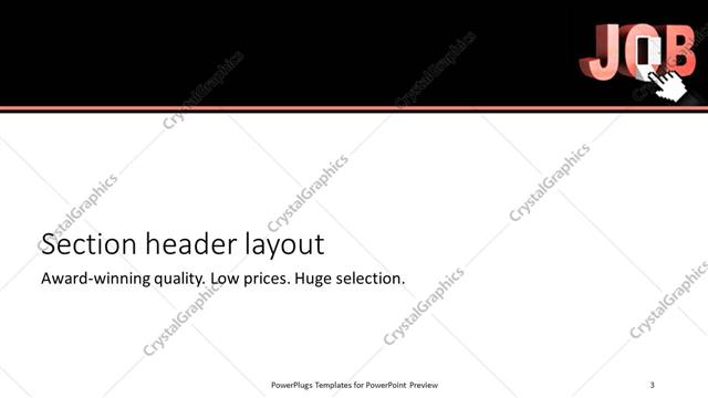 Section Header presentation slide layout