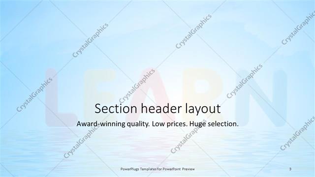 Section Header presentation slide layout