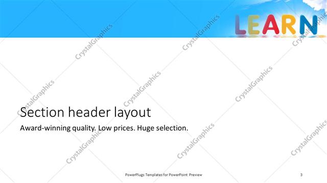 Section Header presentation slide layout