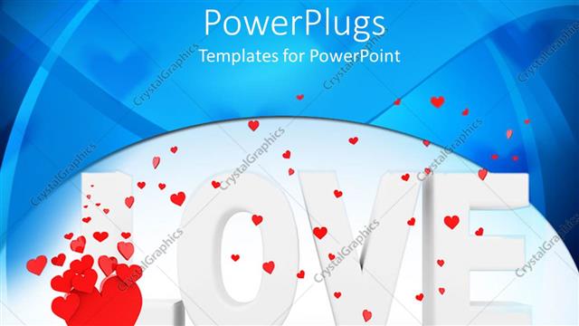  Presentation with love - The word love in the middle with bluish background