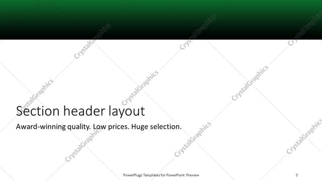 Section Header presentation slide layout
