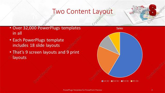 Two Content presentation slide layout