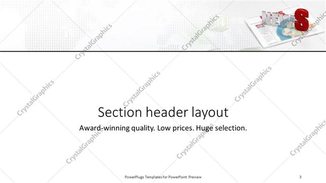 Section Header presentation slide layout
